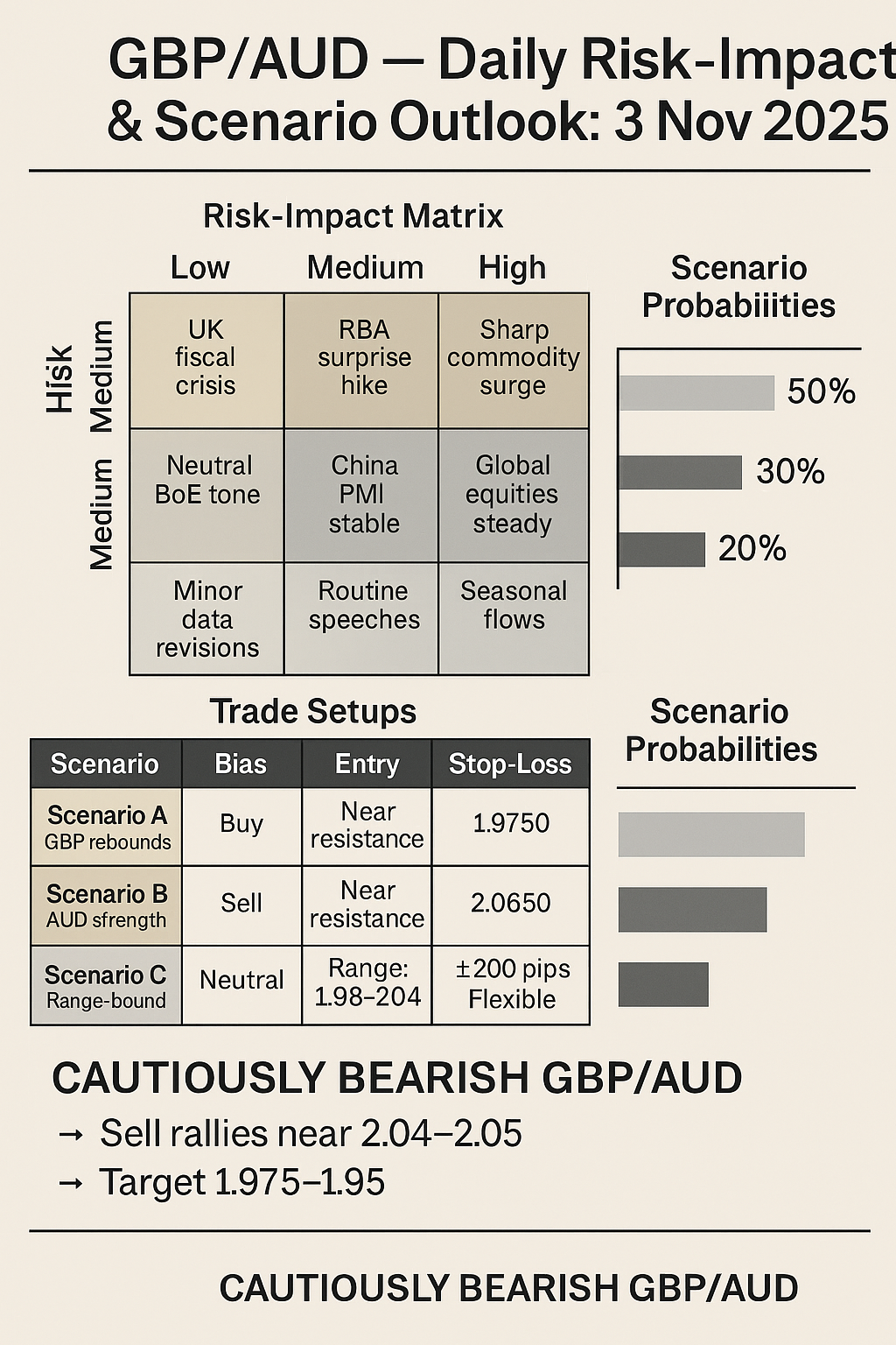GBP/AUD — Daily Risk-Impact & Scenario Outlook: 3 Nov 2025