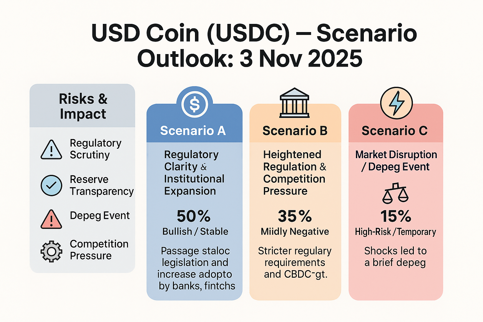 USD Coin or USDC — Daily Risk-Impact & Scenario Outlook: 3 Nov 2025